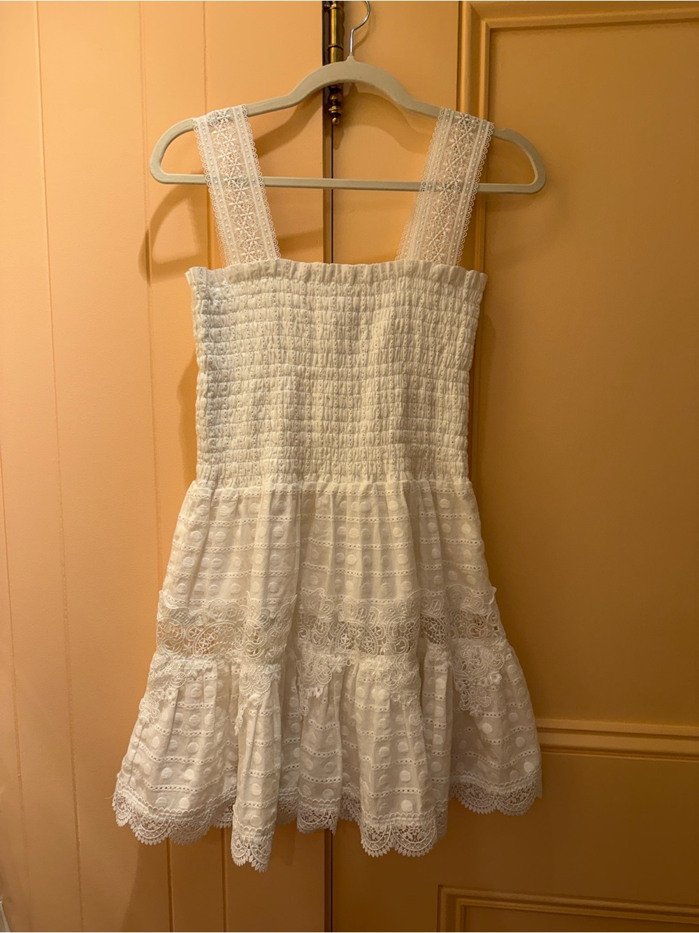 Waimari White Lace Sundress - Smocked Bodice & Tiered Skirt